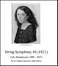 String Symphony #6 set for Clarinet Quartet P.O.D. cover